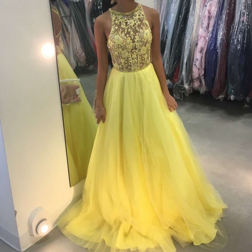 Morilee yellow Prom dress